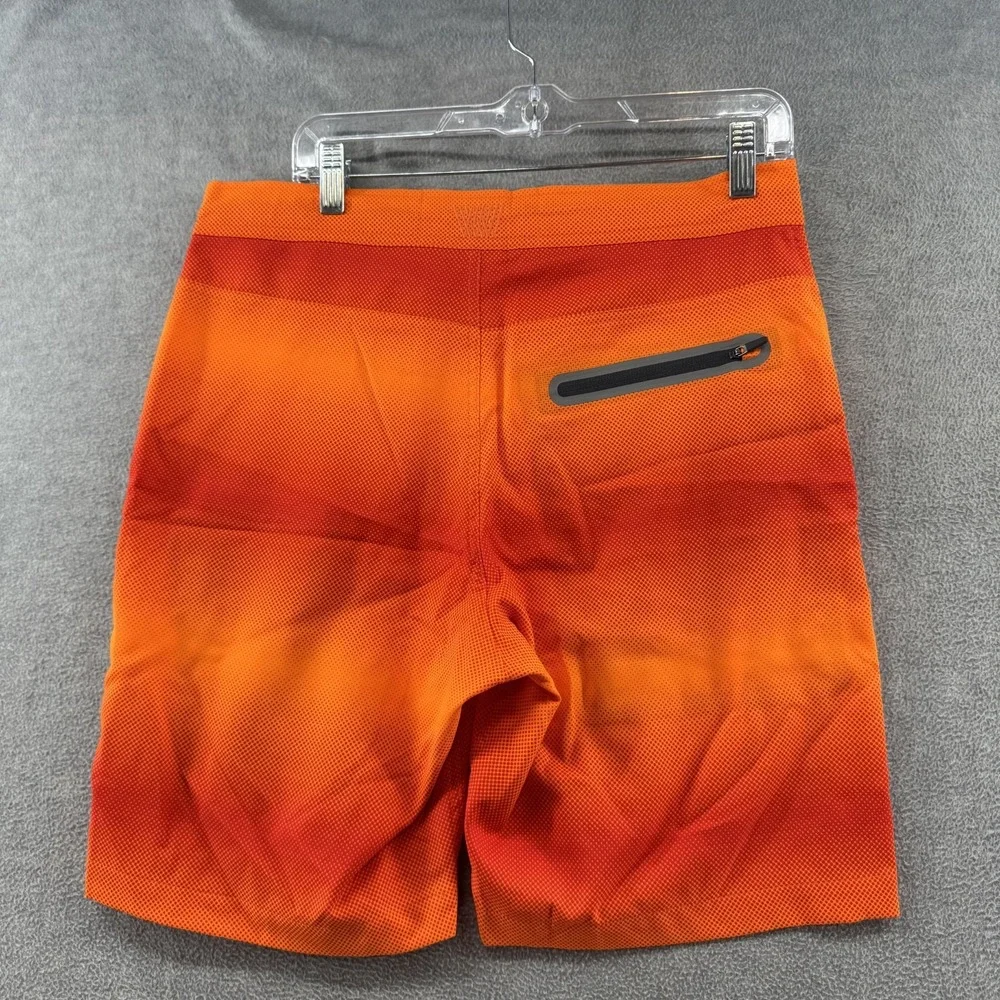 Mack Weldon Swim Trunk Board Shorts w/ Pockets Orange Stripe 31/32 Beach